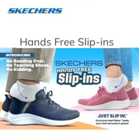 SKECHERS Hands-Free Slip-ins NEW in Box - Navy w/light gray outsole - Size 8 Med - Picture 11 of 16